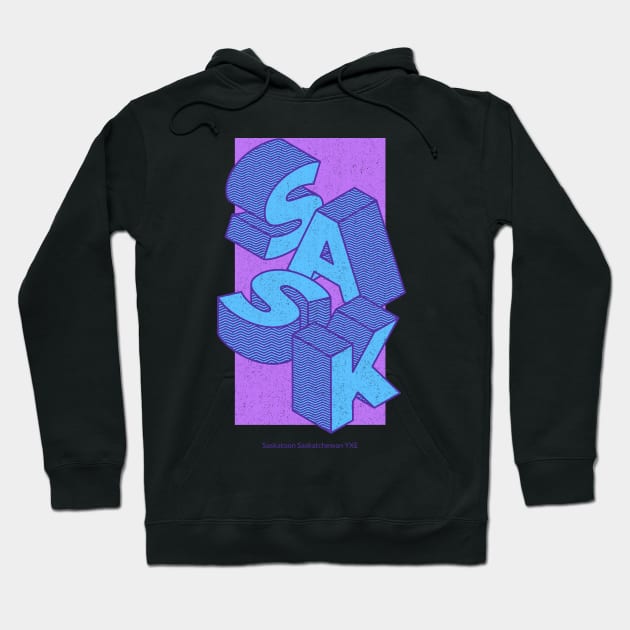 Cubist Sask A Vision in Blue and Purple Hoodie by Stooned in Stoon